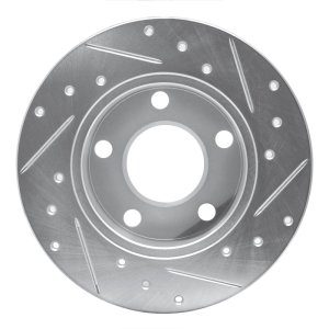 Audi A6 Brake Rotor (1) - Rear Left - R1 Concepts - Drilled & Slotted - Silver - `92-`05